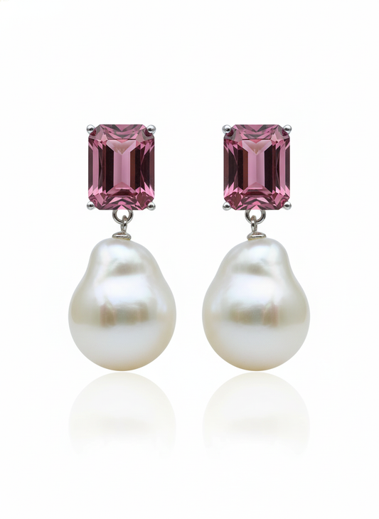 Aretes Perla Corte Real